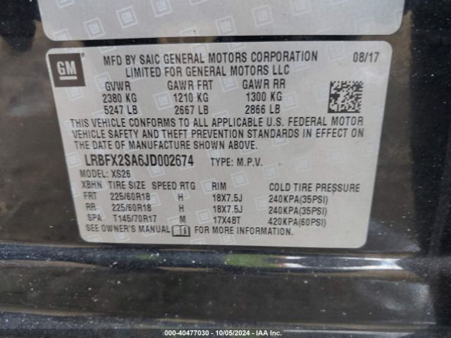 LRBFX2SA6JD002674 Buick Envision Essence