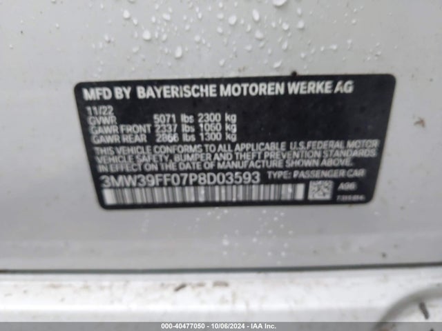 3MW39FF07P8D03593 BMW 3 Series 330e