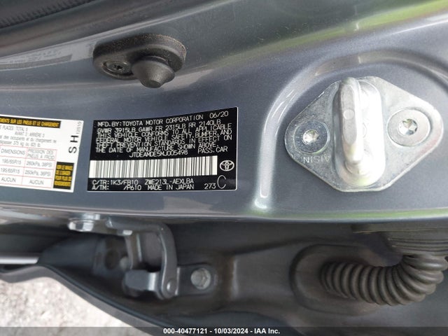 Toyota Corolla Hybrid Le 2021 JTDEAMDE5MJ005498 Image 9