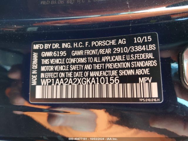 WP1AA2A2XGKA10156 Porsche Cayenne