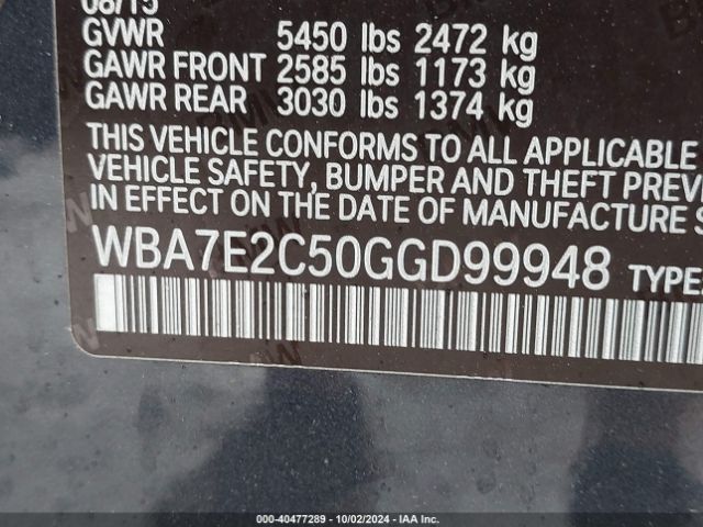 WBA7E2C50GGD99948 BMW 740I