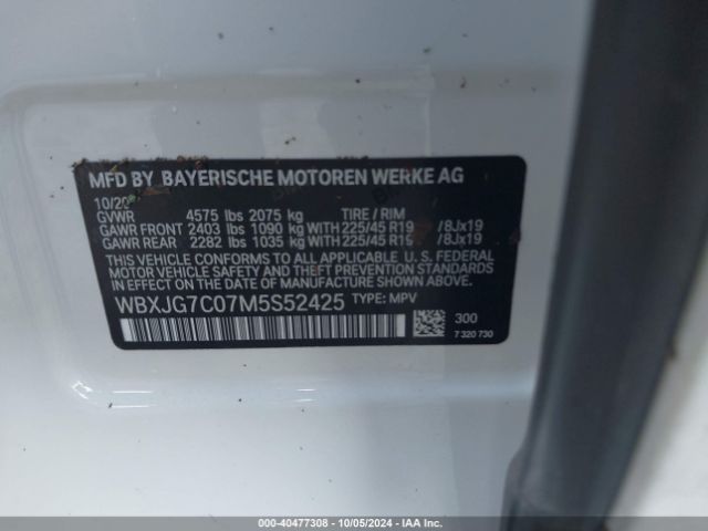 WBXJG7C07M5S52425 BMW X1 Sdrive28i
