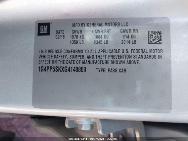 1G4PP5SKXG4148869 Buick Verano