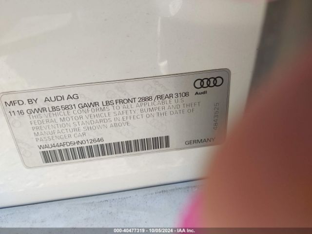 WAU44AFD5HN012646 Audi A8 L 3.0t