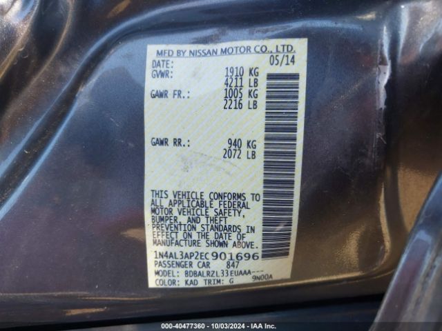 1N4AL3AP2EC901696 Nissan Altima