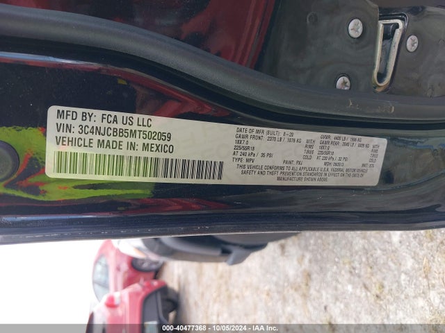 3C4NJCBB5MT502059 Jeep Compass Altitude Fwd