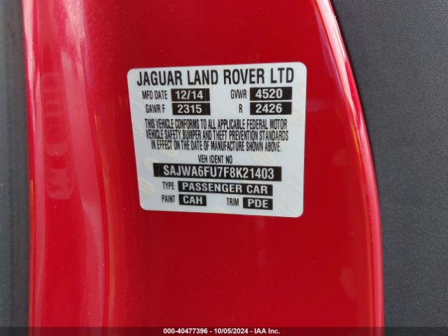 SAJWA6FU7F8K21403 Jaguar F-TYPE S