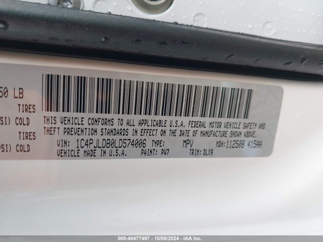 1C4PJLDB0LD574006 Jeep Cherokee Limited Fwd