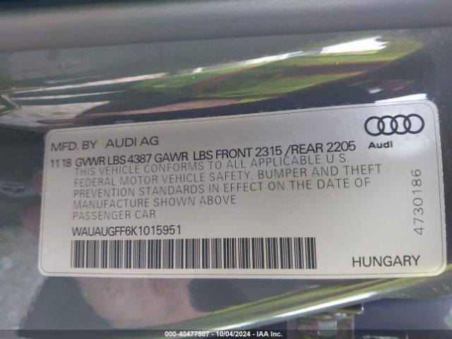 WAUAUGFF6K1015951 Audi A3 40 Premium/40 Titanium Premium