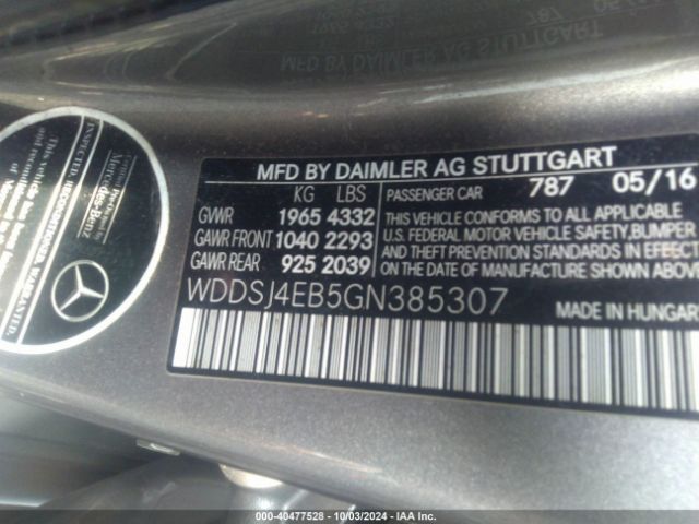 2016 MERCEDES-BENZ CLA 250 WDDSJ4EB5GN385307 Photo 8