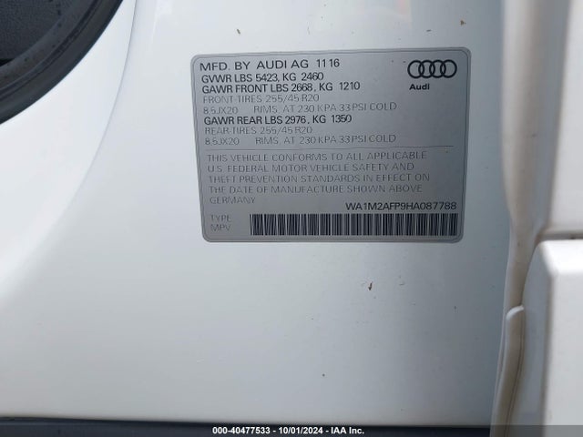 WA1M2AFP9HA087788 Audi Q5 2.0t Premium