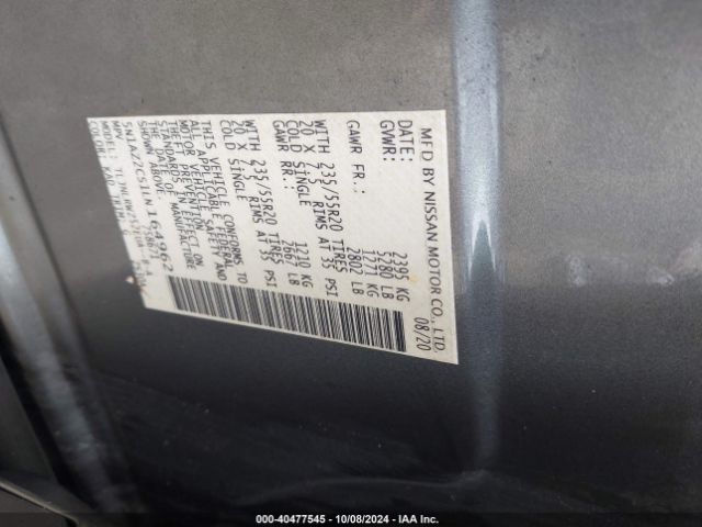 2020 NISSAN MURANO 5N1AZ2CS1LN164962 Photo 8
