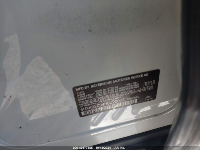 5UXKR2C34H0U22072 BMW X5 Sdrive35i