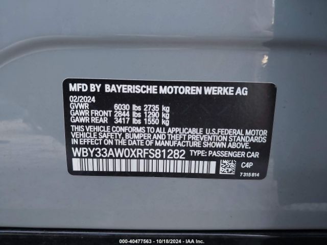 WBY33AW0XRFS81282 BMW I4 M50
