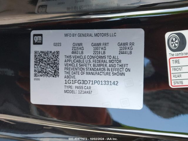 1G1FG3D71P0133142 Chevrolet Camaro Rwd  2ss
