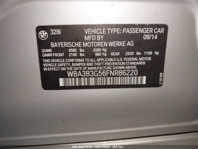 WBA3B3G56FNR86220 BMW 328i Xdrive