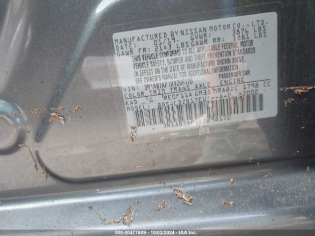 3N1AB7AP1KY298170 Nissan SENTRA SV