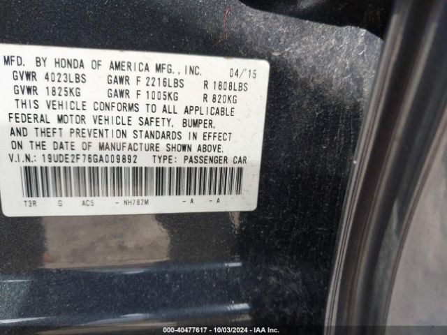 19UDE2F76GA009892 Acura Ilx 2.4l