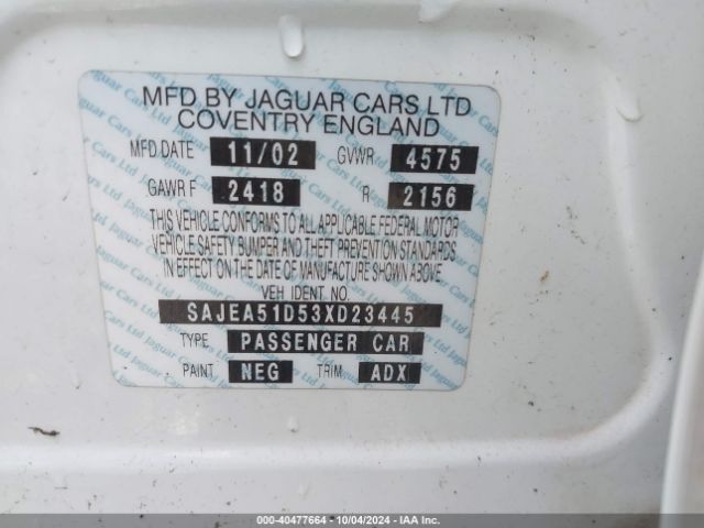 2003 JAGUAR X-TYPE SAJEA51D53XD23445 Photo 8