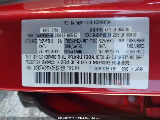 2019 MAZDA CX-5 JM3KFADM1K1512168 Photo 8