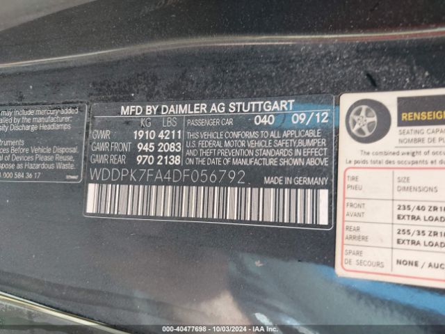 2013 MERCEDES-BENZ SLK 55 AMG WDDPK7FA4DF056792 Photo 8
