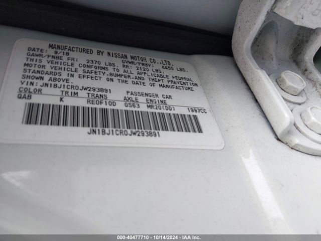 JN1BJ1CR0JW293891 Nissan Rogue Sport Sv