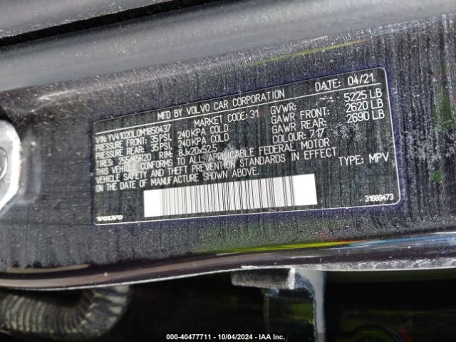 YV4102DL0M1850437 Volvo Xc60 T5 Inscription