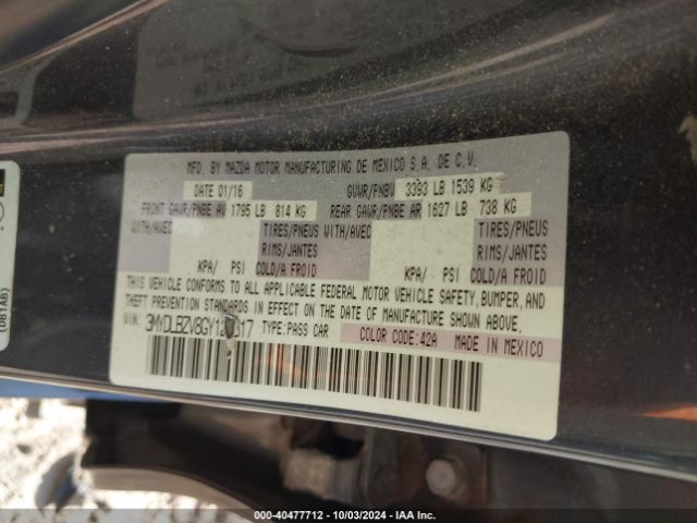 3MYDLBZV8GY125817 Scion IA