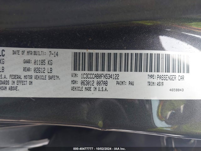 Chrysler 200 Limited 2015 1C3CCCAB0FN534122 Image 9