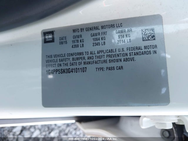 1G4PP5SK0G4101107 Buick Verano
