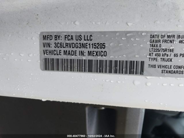 3C6LRVDG3NE115205 RAM Promaster 2500 High Roof 159 Wb