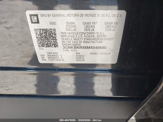 Chevrolet Blazer Awd Rs 2021 3GNKBKRS6MS548660 Image 9