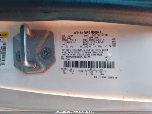 Ford Transit Connect Xl 2019 NM0LS7E28K1419475 Image 9