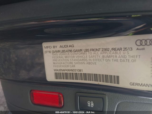 WAUENAF4XHN031081 Audi A4 2.0t Premium