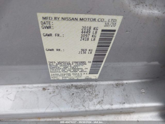 1N4BL4EW2MN305535 Nissan Altima Sl Intelligent Awd