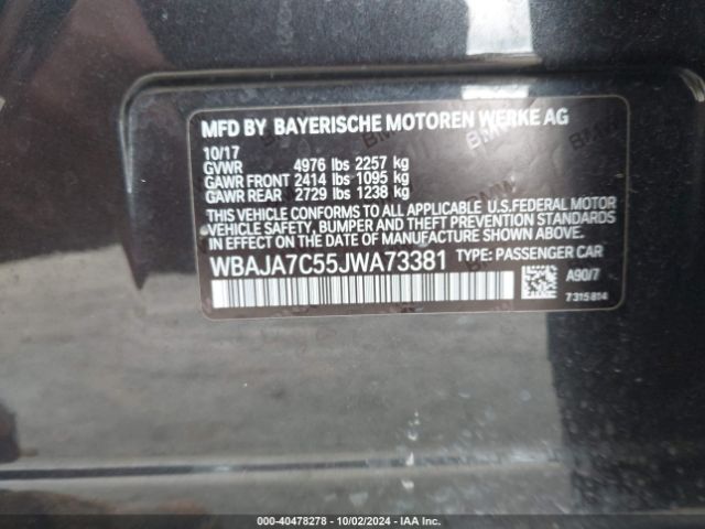WBAJA7C55JWA73381 BMW 530i Xdrive