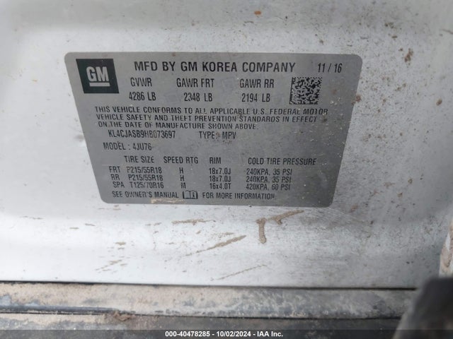 Buick Encore Preferred 2017 KL4CJASB9HB073697 Image 9