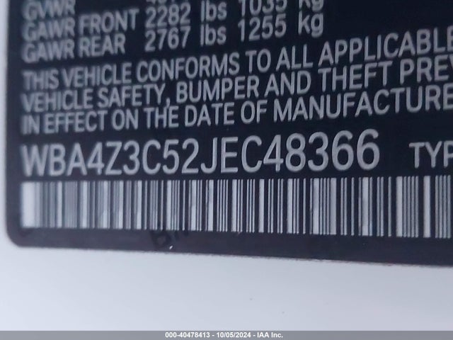 WBA4Z3C52JEC48366 BMW 430i Xdrive