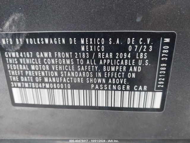 3VW7M7BU4PM060010 Volkswagen Jetta 1.5t Se