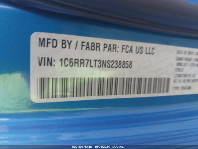 1C6RR7LT3NS238858 RAM 1500 Classic Slt