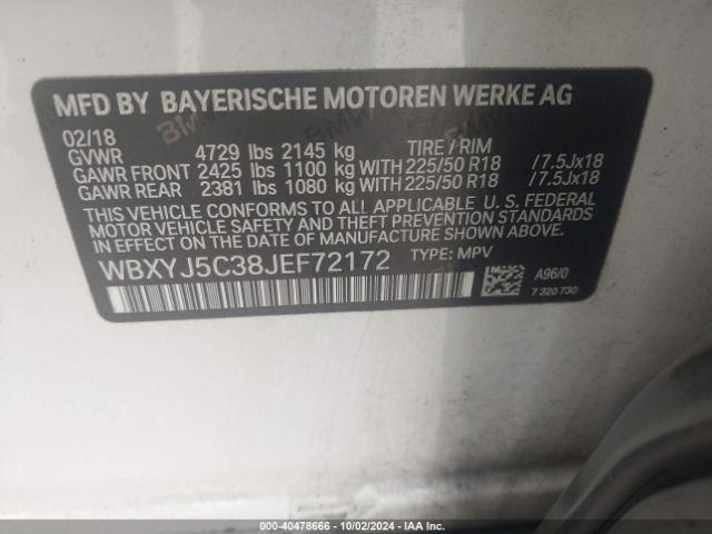 WBXYJ5C38JEF72172 BMW X2 Xdrive28i