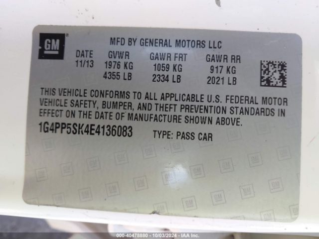 1G4PP5SK4E4136083 Buick Verano