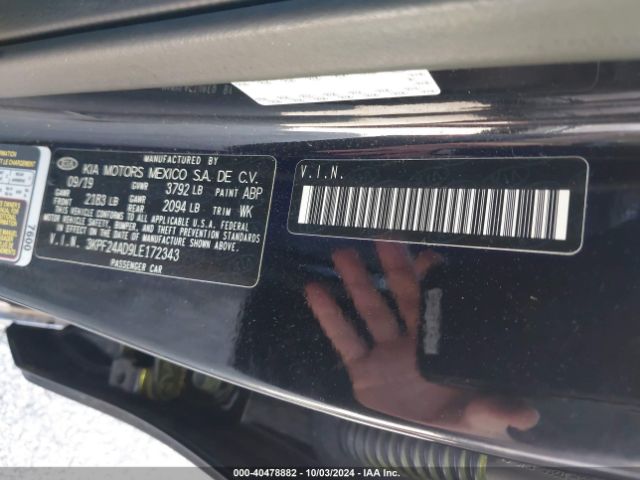 3KPF24AD9LE172343 KIA FORTE FE