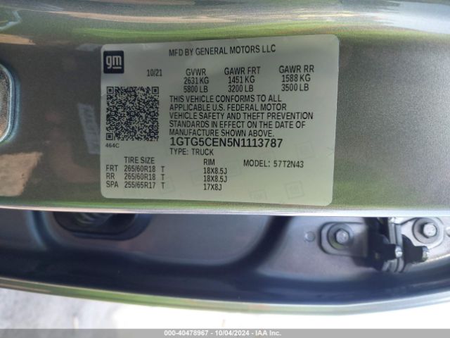 1GTG5CEN5N1113787 GMC Canyon 2wd  Short Box Elevation