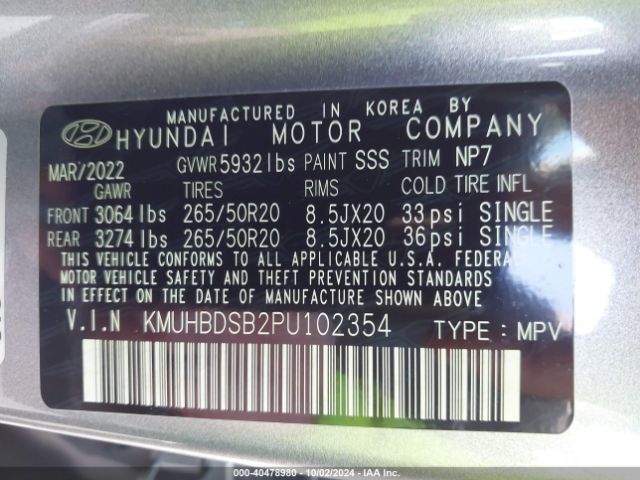 KMUHBDSB2PU102354 Genesis Gv80 2.5t Awd