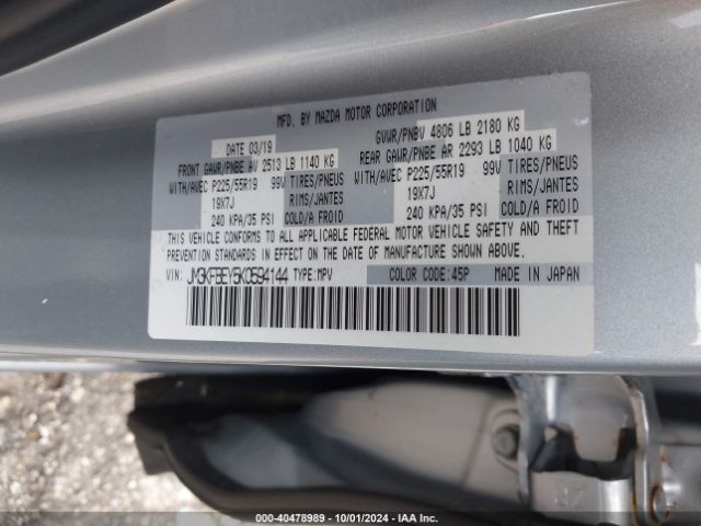 JM3KFBEY5K0594144 Mazda Cx-5 Signature