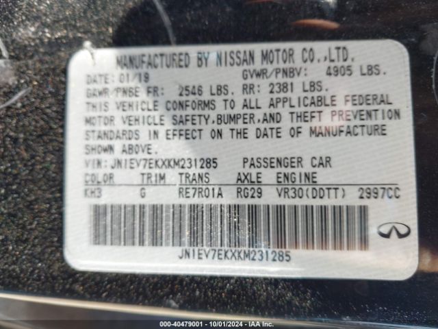 JN1EV7EKXKM231285 Infiniti Q60 3.0t Luxe