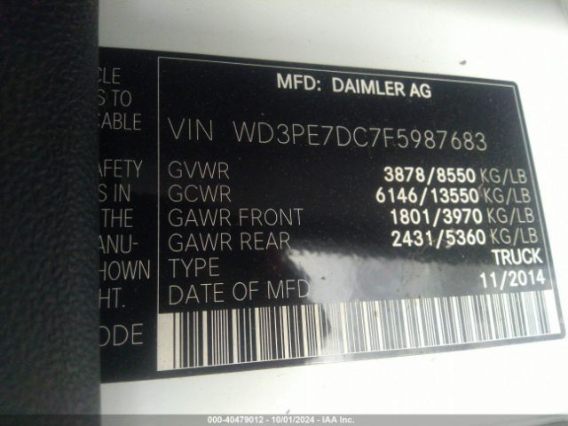 WD3PE7DC7F5987683 Mercedes-Benz Sprinter 2500 Normal Roof
