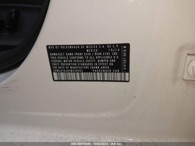 3VWL07AJ9FM236954 Volkswagen Jetta 1.8t Sel