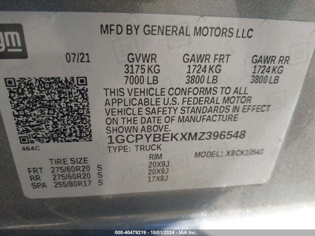 Chevrolet Silverado 1500 4wd  Short Bed Custom 2021 1GCPYBEKXMZ396548 Image 9